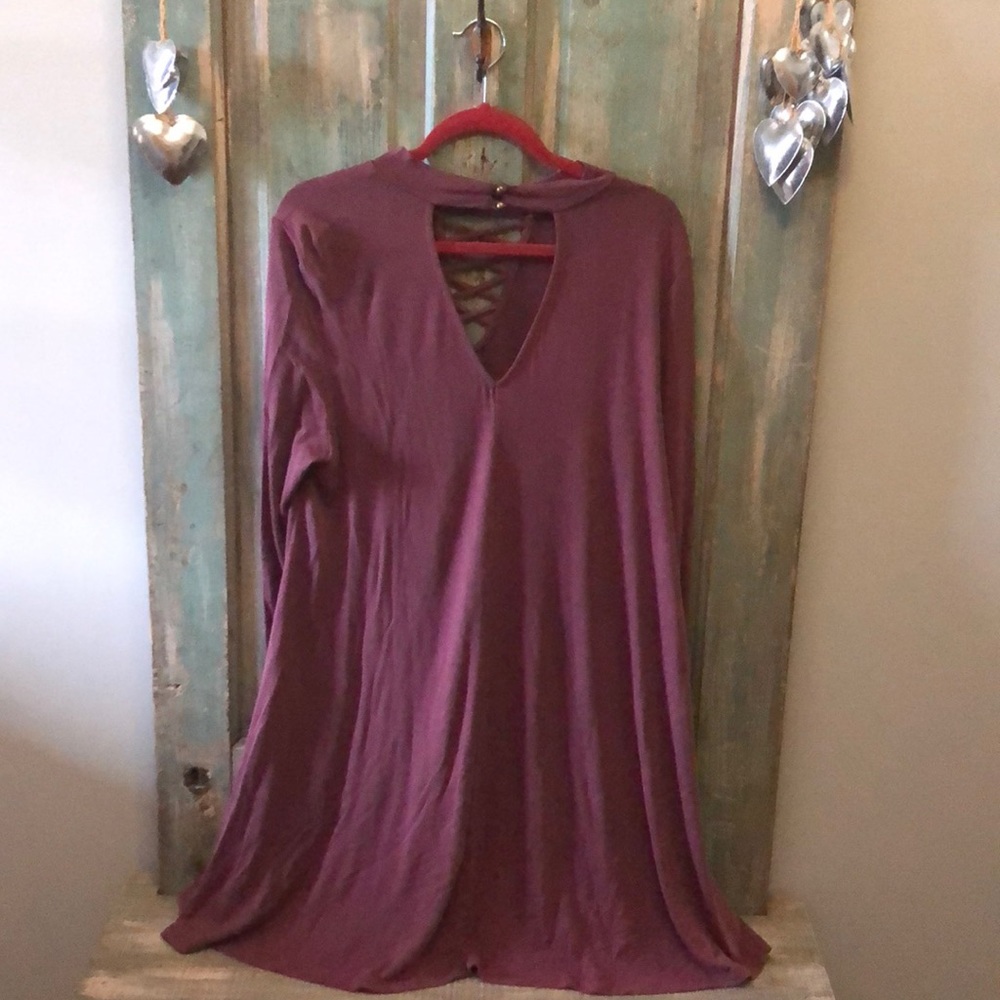 Long sleeve burgundy tunic/dress!
